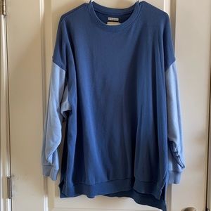 blue oversized sweater